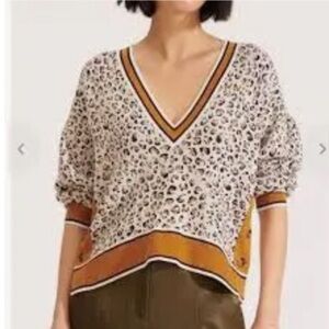 Veronica Beard Animal Print Wool Sweater